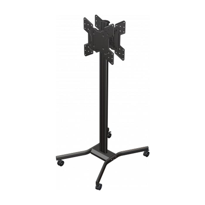 Mobile back-to-back display cart with height and tilt adjustment for 32" to 55" LED, LCD, or Plasma displays