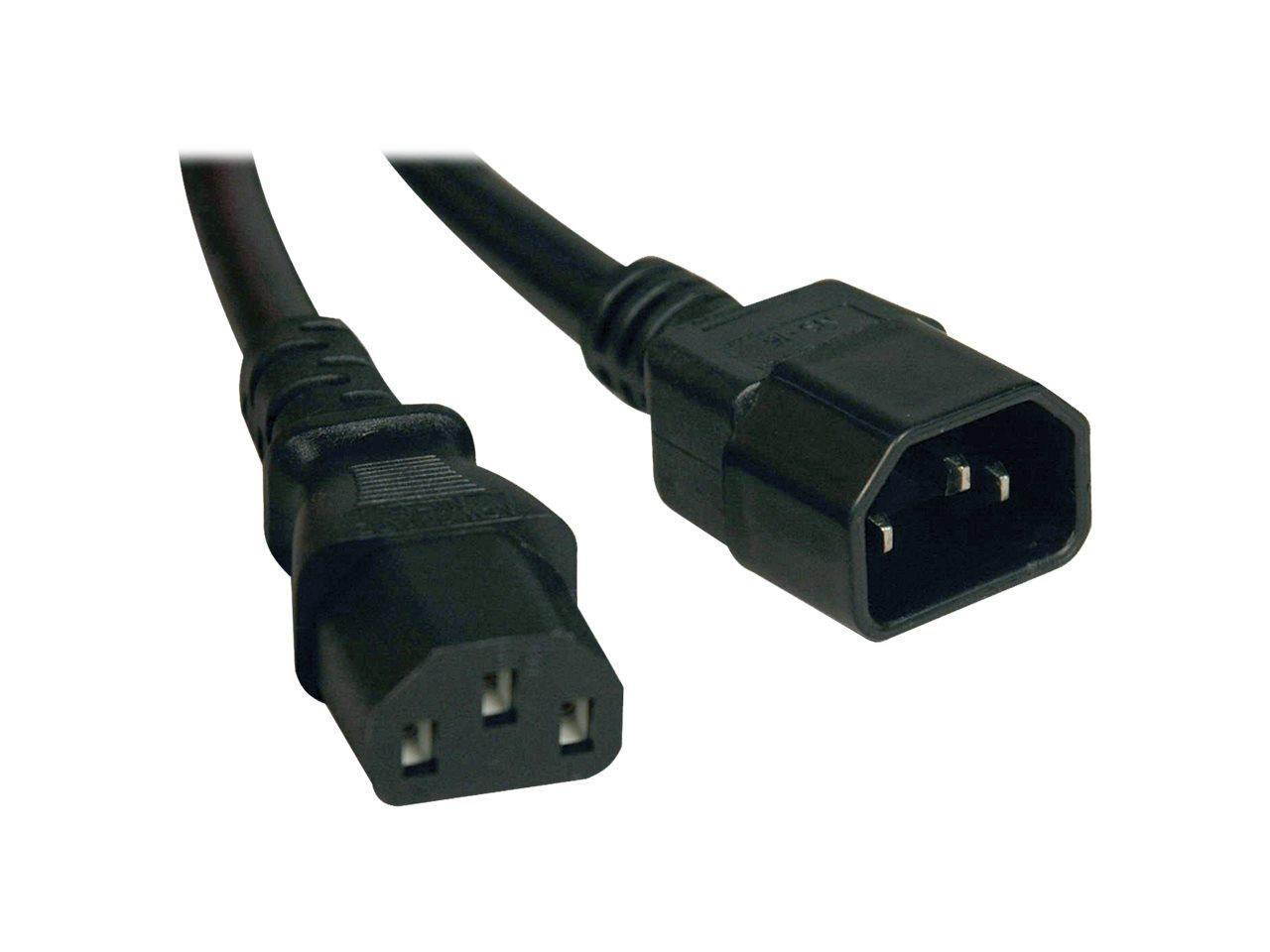 SA Heavy-Duty Power Extension Cord, 15A, 14AWG (IEC-320-C14 to IEC-320-C13), 3-ft