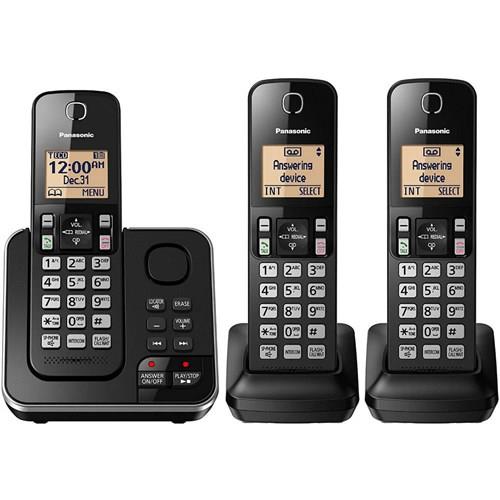 Panasonic KX-TG633SK / KX-TGC363B 3 Handset Cordless Phone w/ Digital Answering System