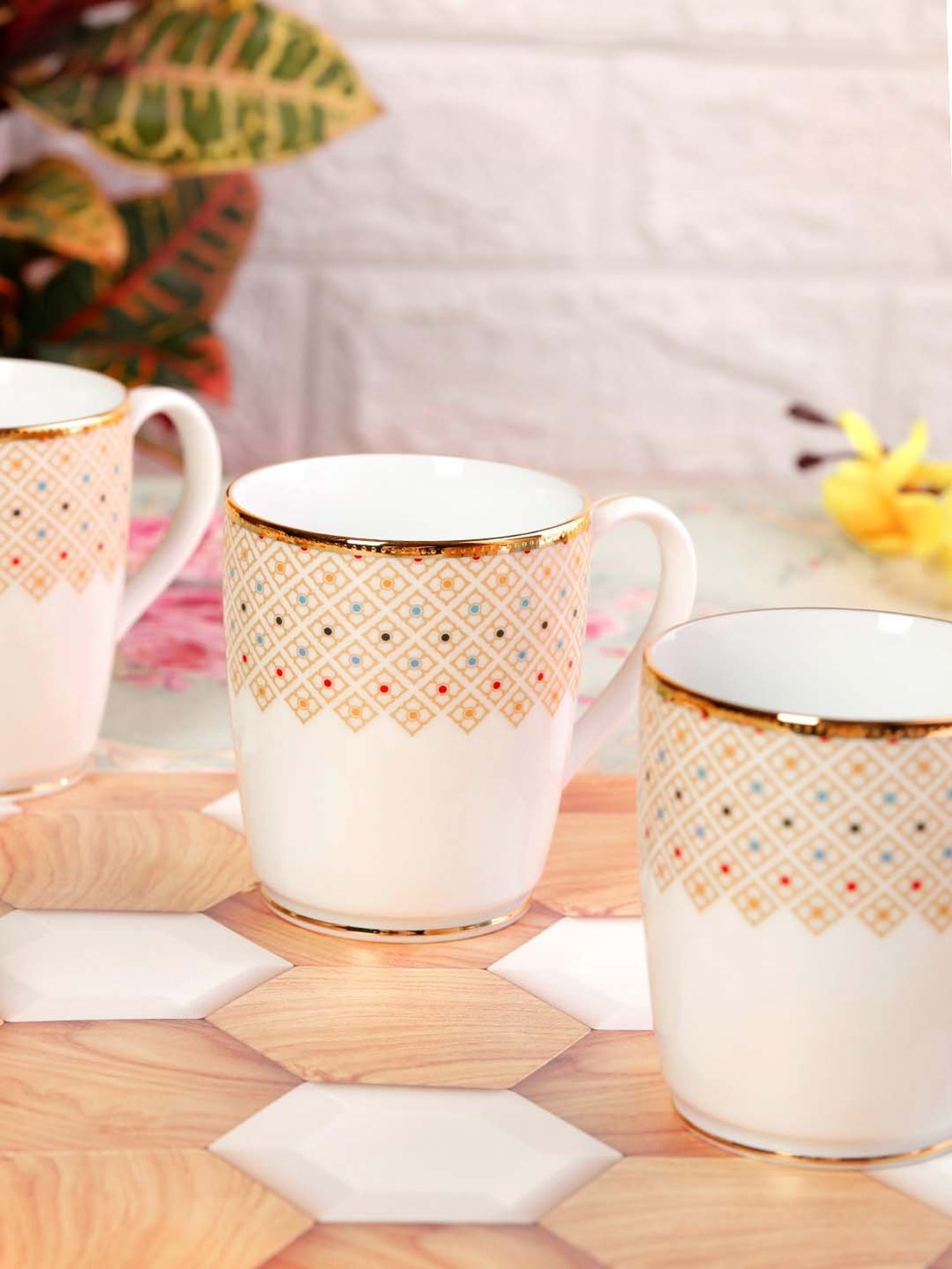 NORITAKE Hearth Multicolor Porcelain Petite Fleur Coffee Mug (0.295 L) - Set of 6