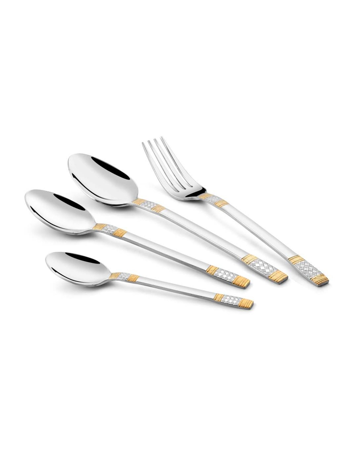 FnS Celebration Silver & Gold Stainless Steel Cutlery - Set of 24