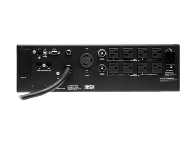 PR1000LCDRT2U Smart App Sinewave UPS System, 1000VA/900W, 8 Outlets, AVR, 2U Rack/Tower Black