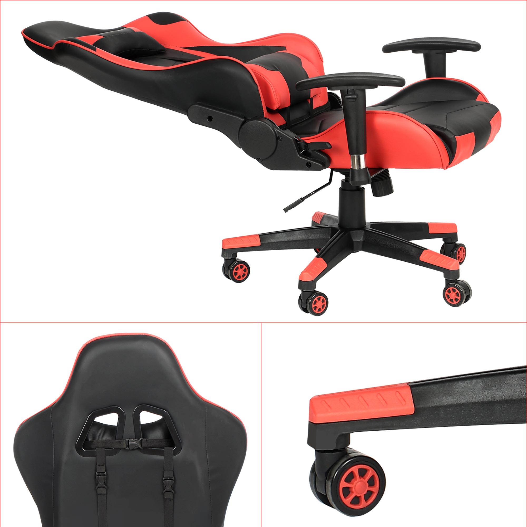 Gaming Chair Racing Office Chair Adjustable High Back Chair with Headrest and Lumbar Cushion
