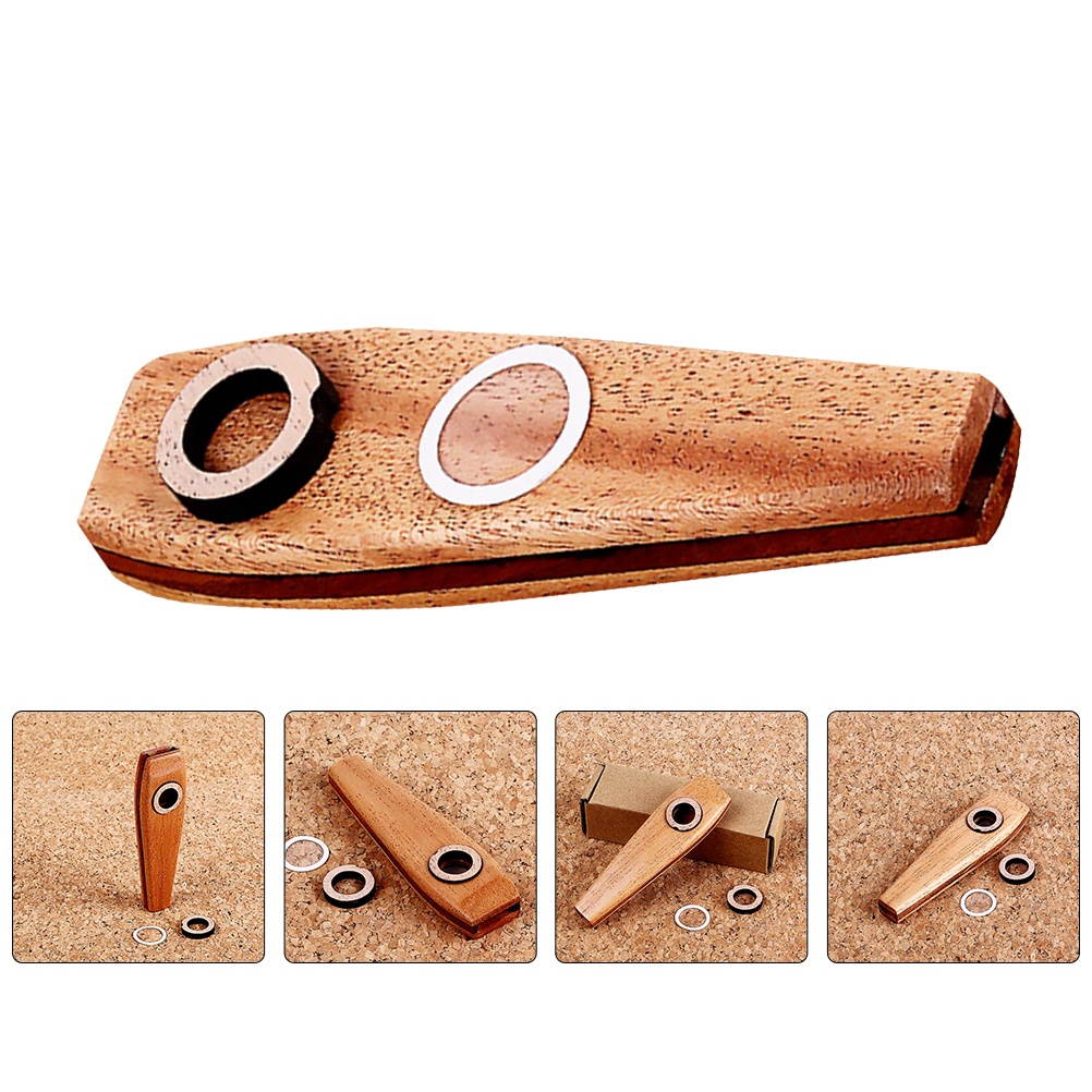 Orff Instruments Wooden Kazoo Ukulele Guitar Partner Wood Harmonica Flutes
