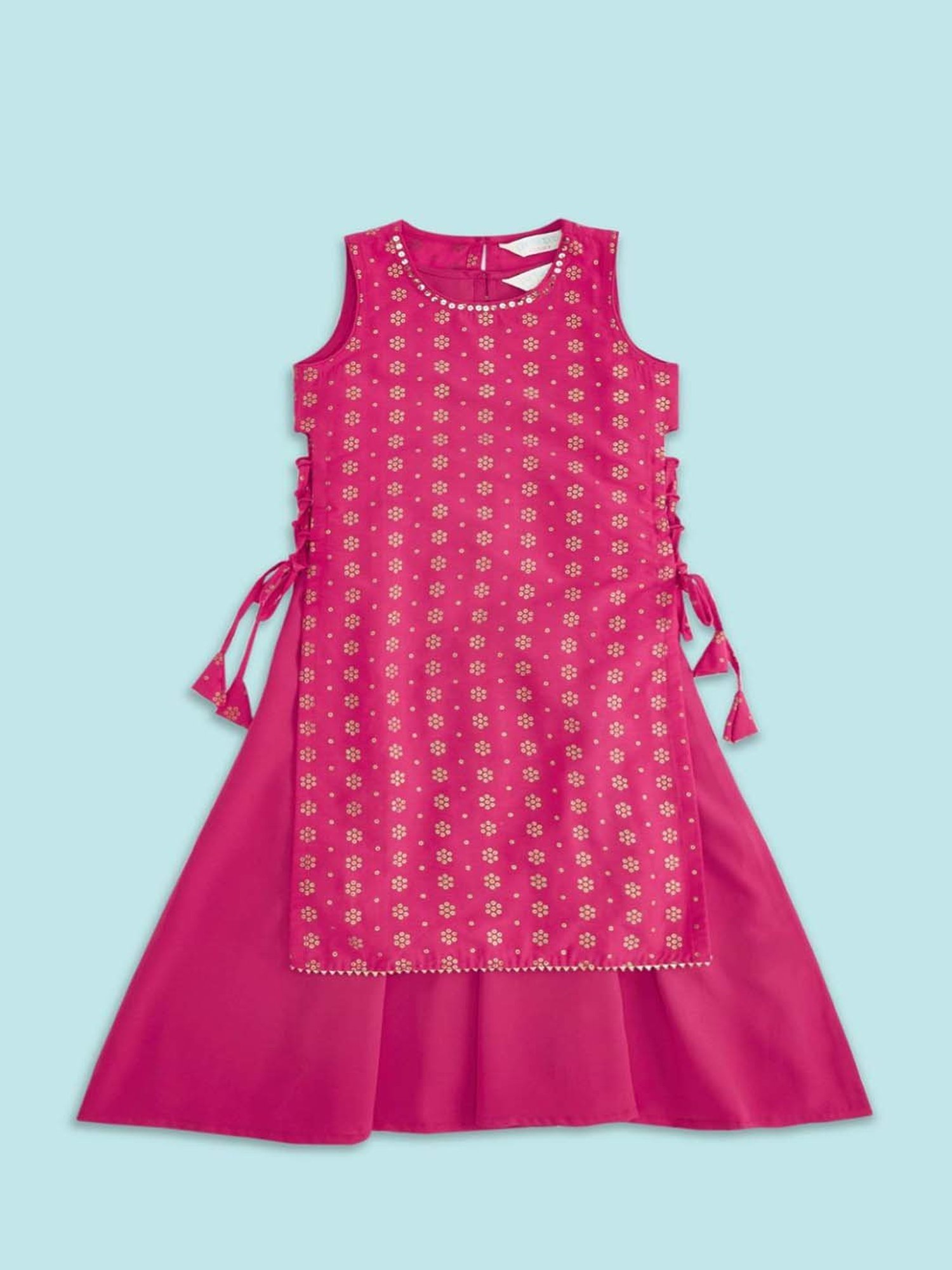 Akkriti by Pantaloons Kids Fuchsia Pink Printed Dress