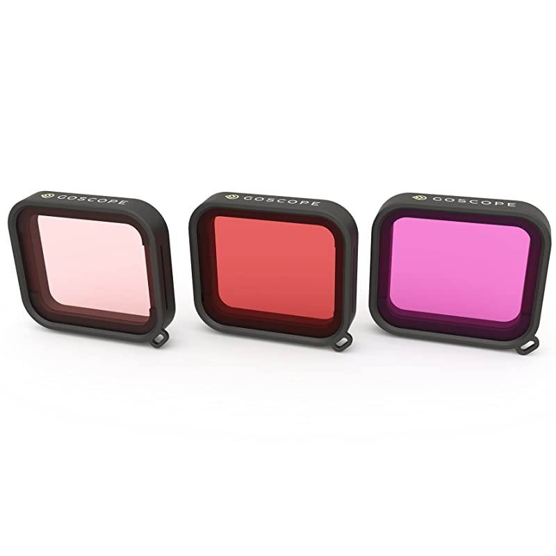 Red Filter Compatible with Hero7 BlackHero6Hero5Hero Laser Cut Contrast Enhancement Glass for ColorfulVivid Underwater VideoPictures Includes 60m Housing