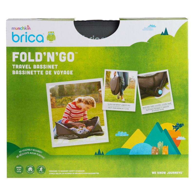 Munchkin Brica Fold N' Go Travel Bassinet - Gray