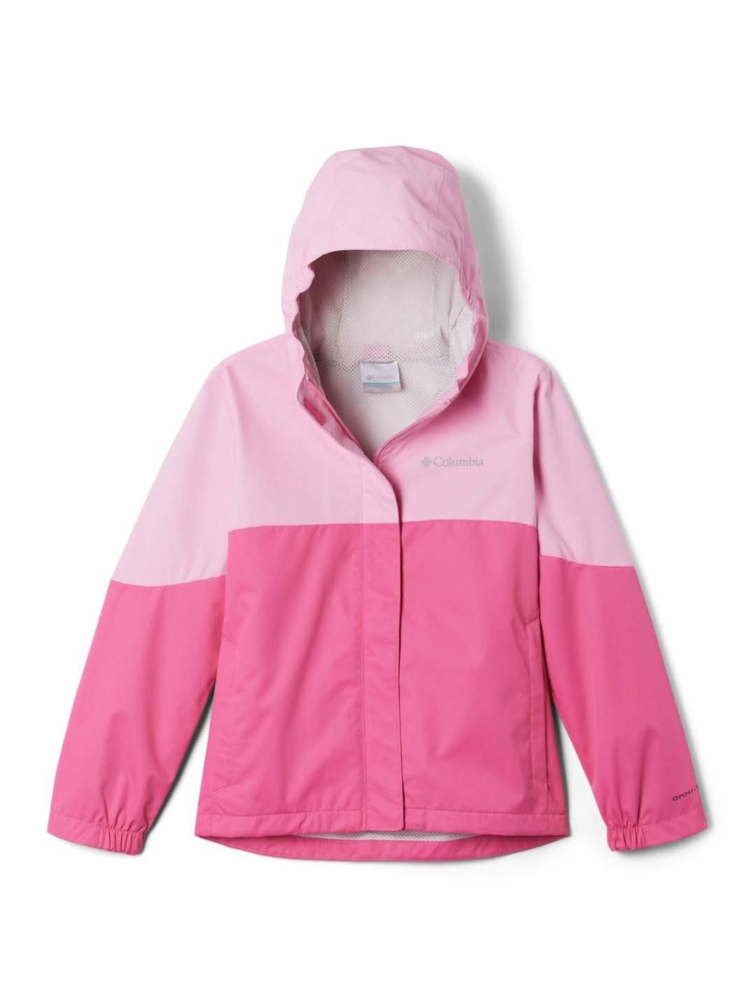 Columbia Kids Hikebound Pink Color Block Full Sleeves Rain Jacket