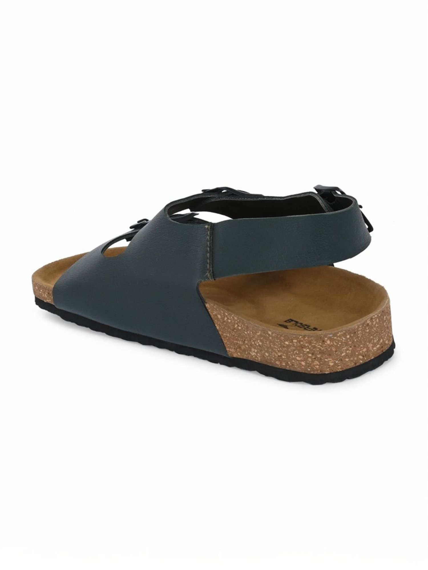 Hoversole Men's Green Cork Back Strap Sandals