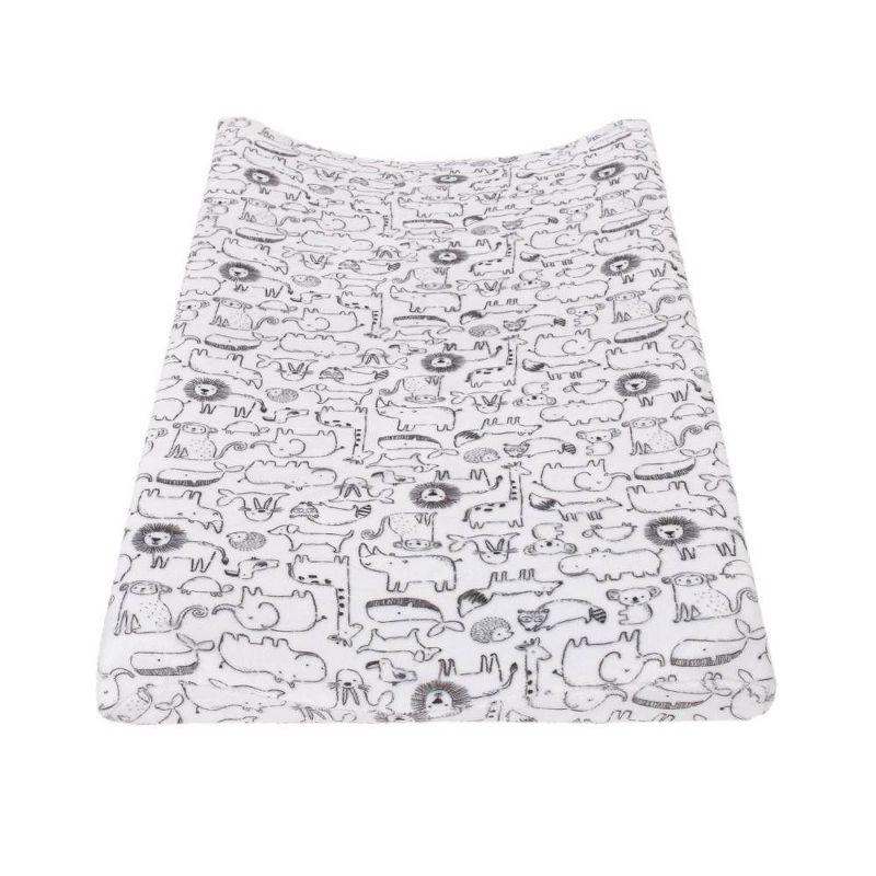 Carter's Safari Animals Super Soft Changing Pad Cover - Black and White