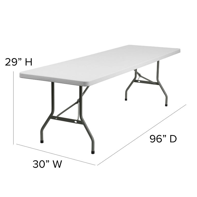 Flash Furniture 8-Foot Granite White Plastic Folding Table