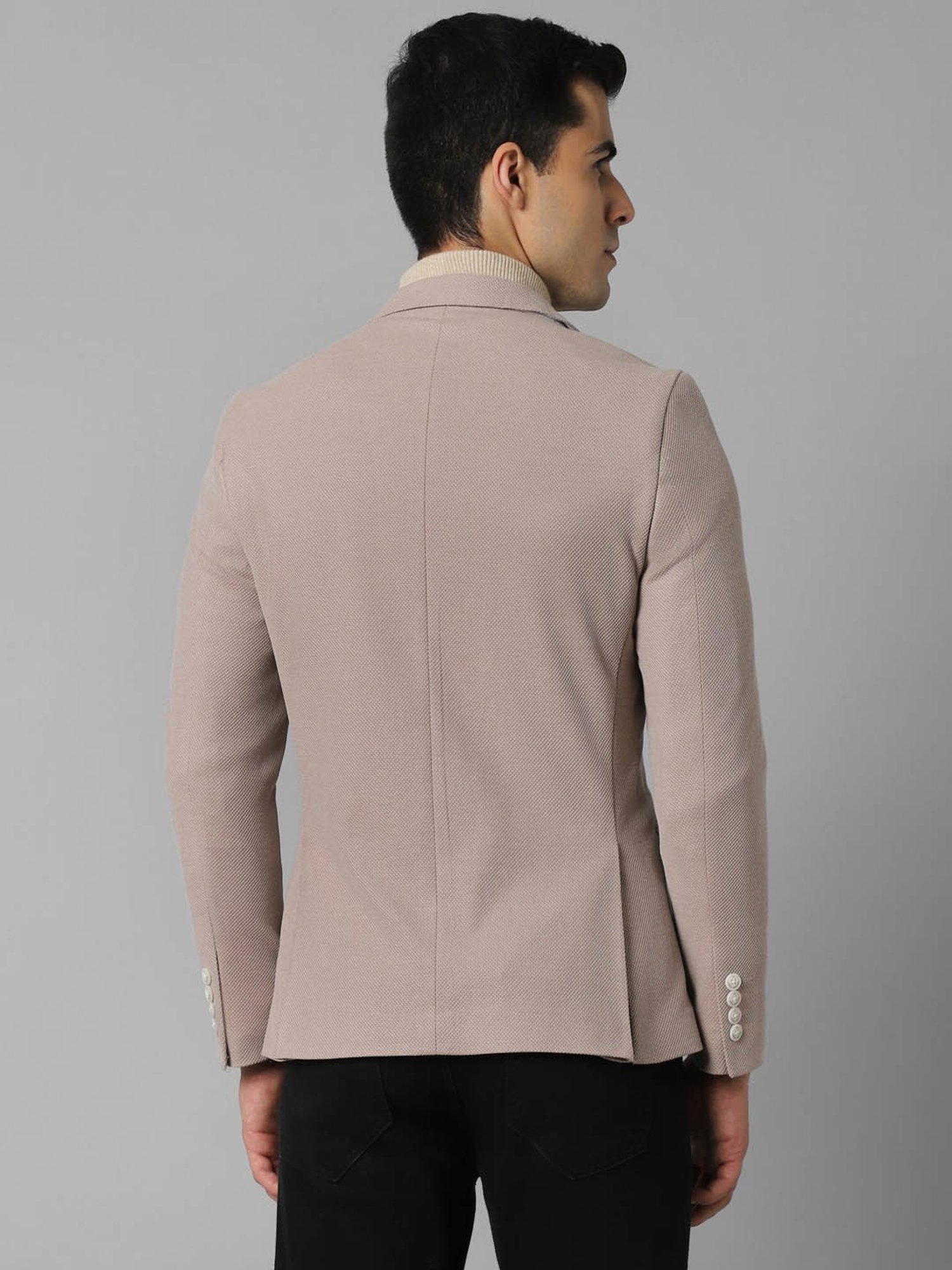Louis Philippe Sport Beige Cotton Slim Fit Blazer