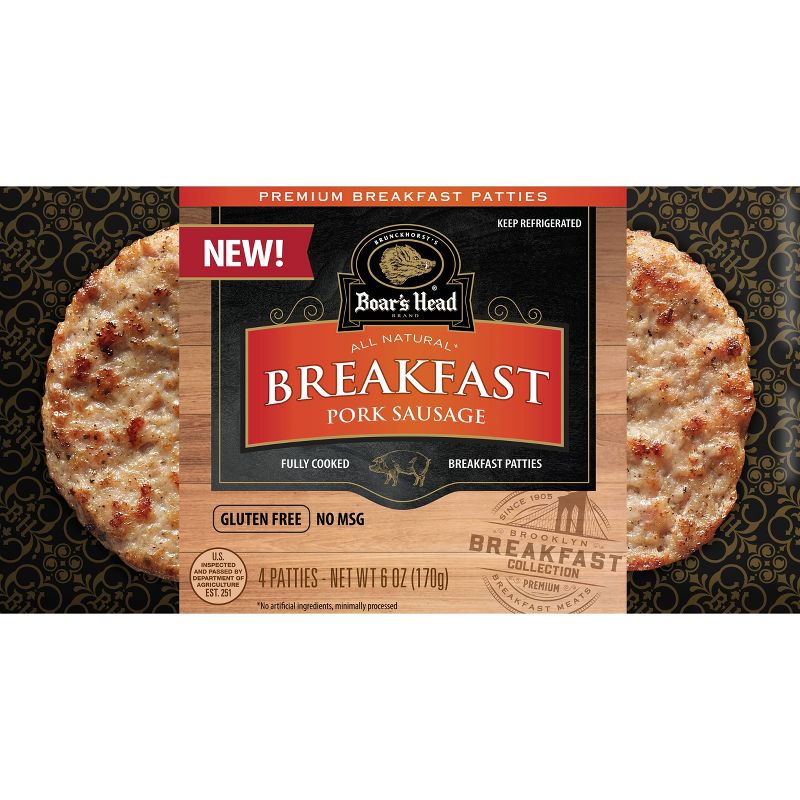 Boar's Head Breakfast Pork Sausage Patties - 6oz