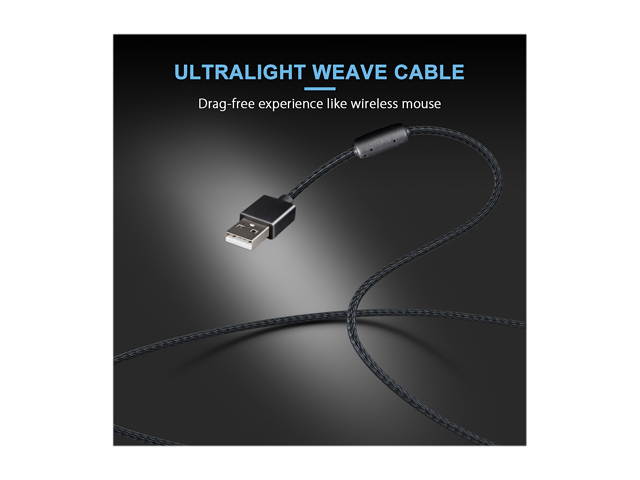 DELUX Lightweight Gaming Mouse(2.36g/67g) with Lightweight Honeycomb Shell Design, Ultralight Ultraweave Cable and 7 Programmable Buttons, 16000 DPI RGB Optical Mice (M700BU(3389)-Black)