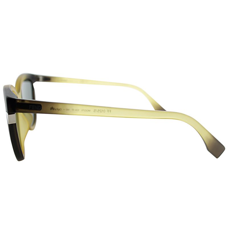 Fendi  MQQ Womens Cat-Eye Sunglasses Yellow Grey 53mm