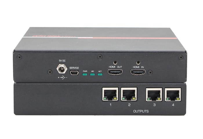 Hall Research ULTRA-V-4S-X 4K UHD HDMI Splitter/Extender over 1 CAT6 to 100m/328ft w/o accessories w/3-Yr Warranty