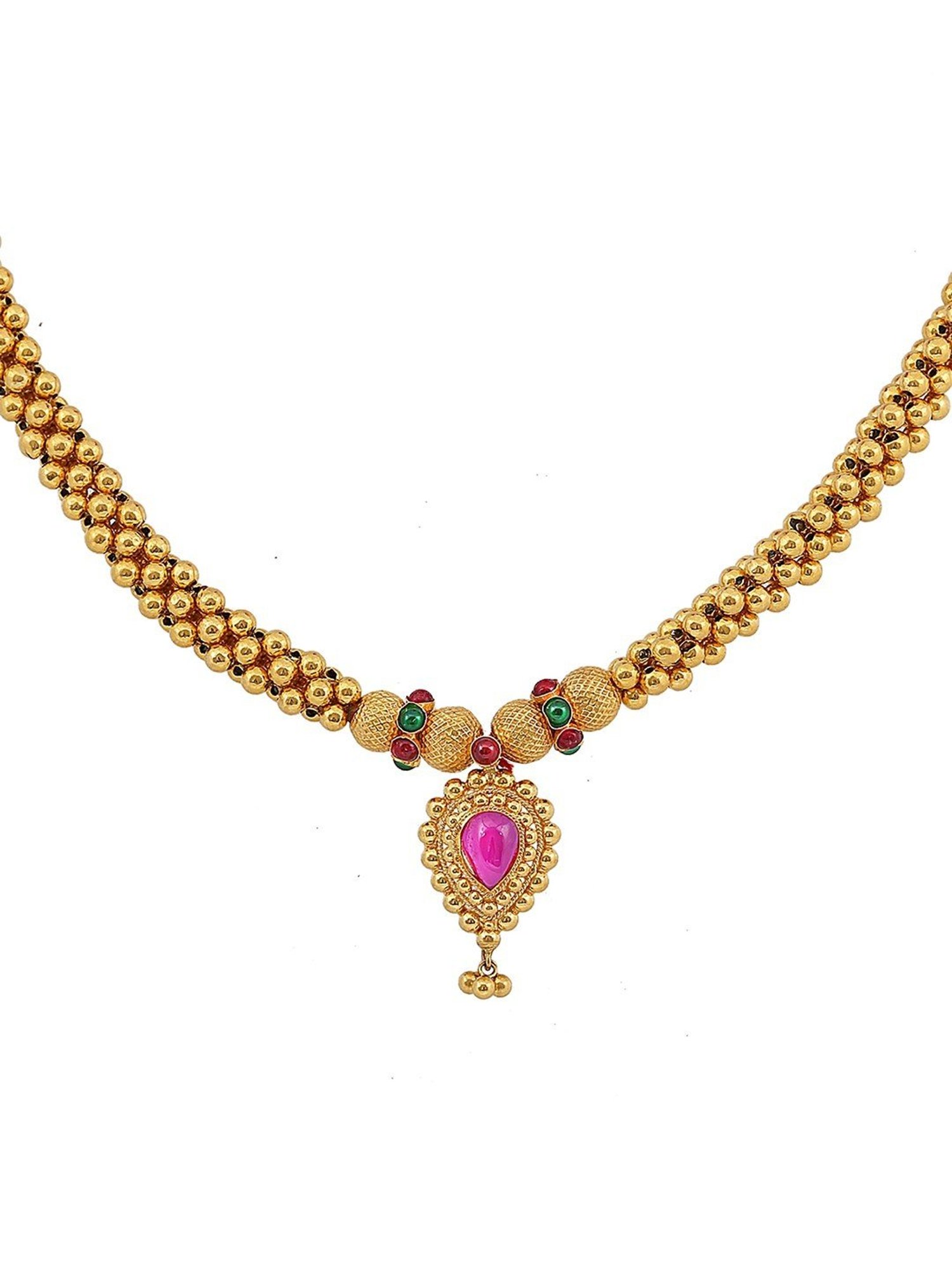 P.N.Gadgil Jewellers Chitraa Gold 22k Kolhapuri Thushi Necklace