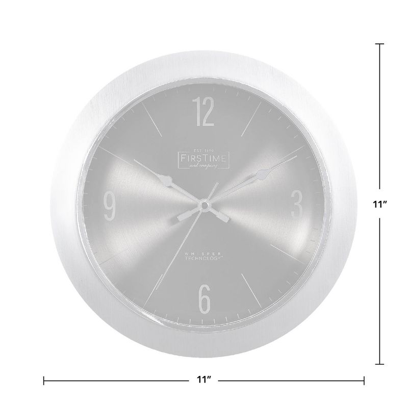 11" Steel Core Wall Clock Bullet Silver - FirsTime