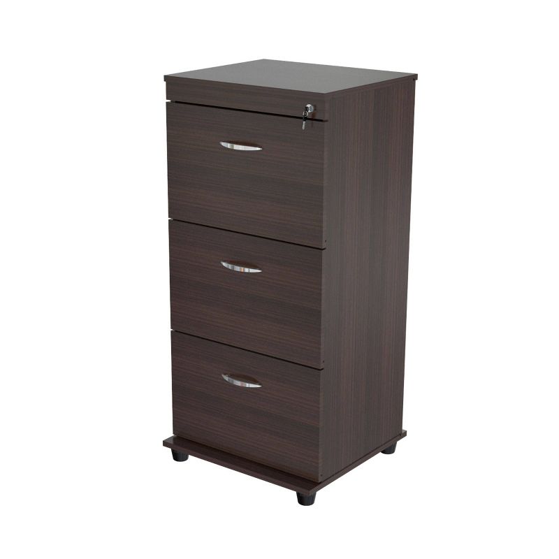 3 Drawer Locking File Cabinet Espresso - Inval