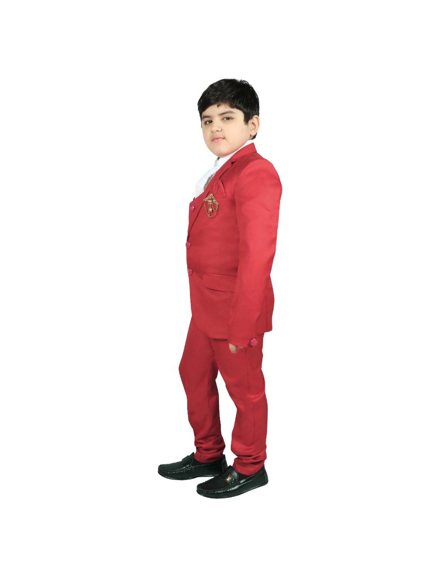 SG Yuvraj Kids Maroon Solid Shirt, Coat, Jacket with Pants