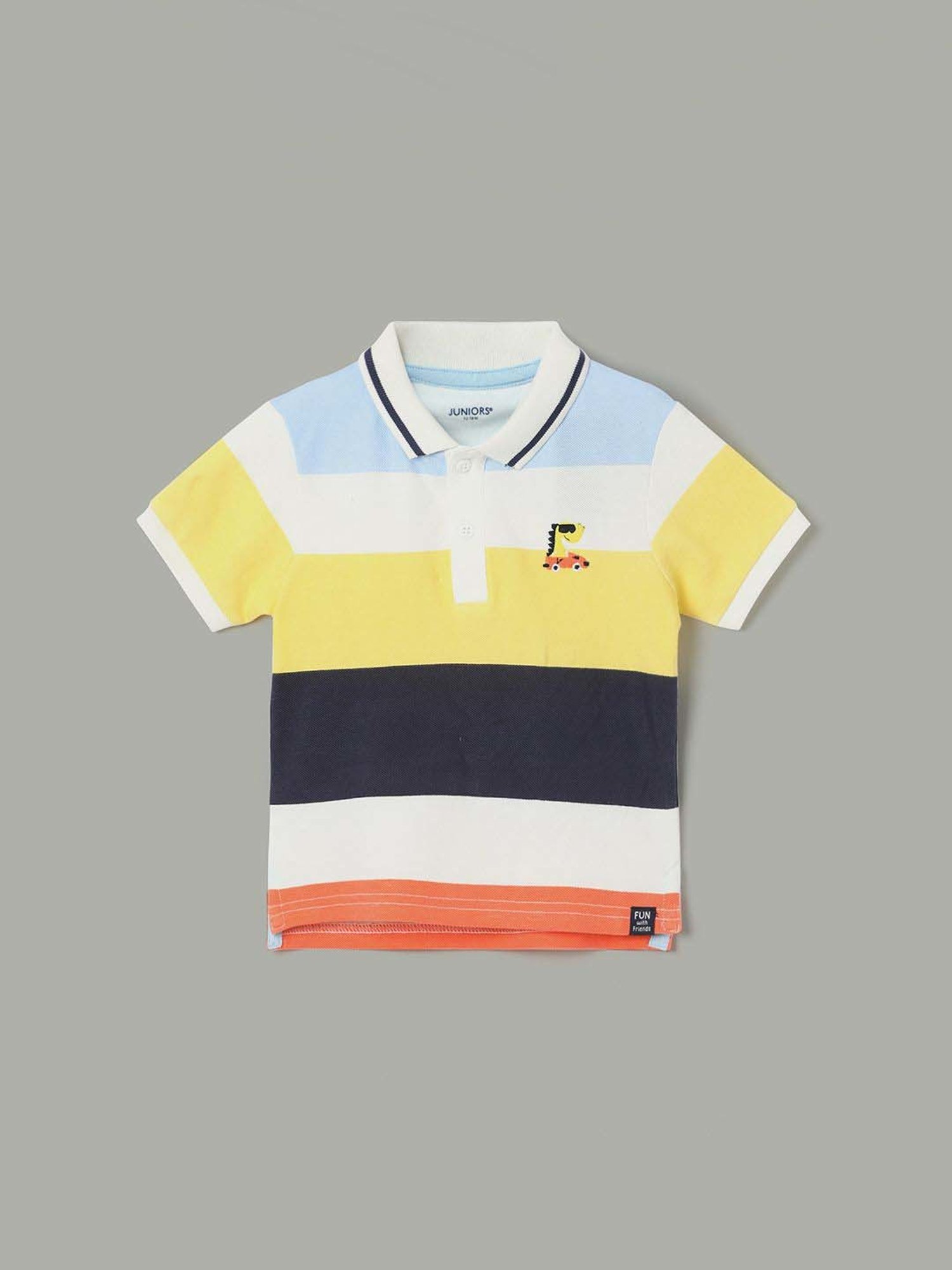 Juniors by Lifestyle Boys Multicolor Cotton Striped T Shirt