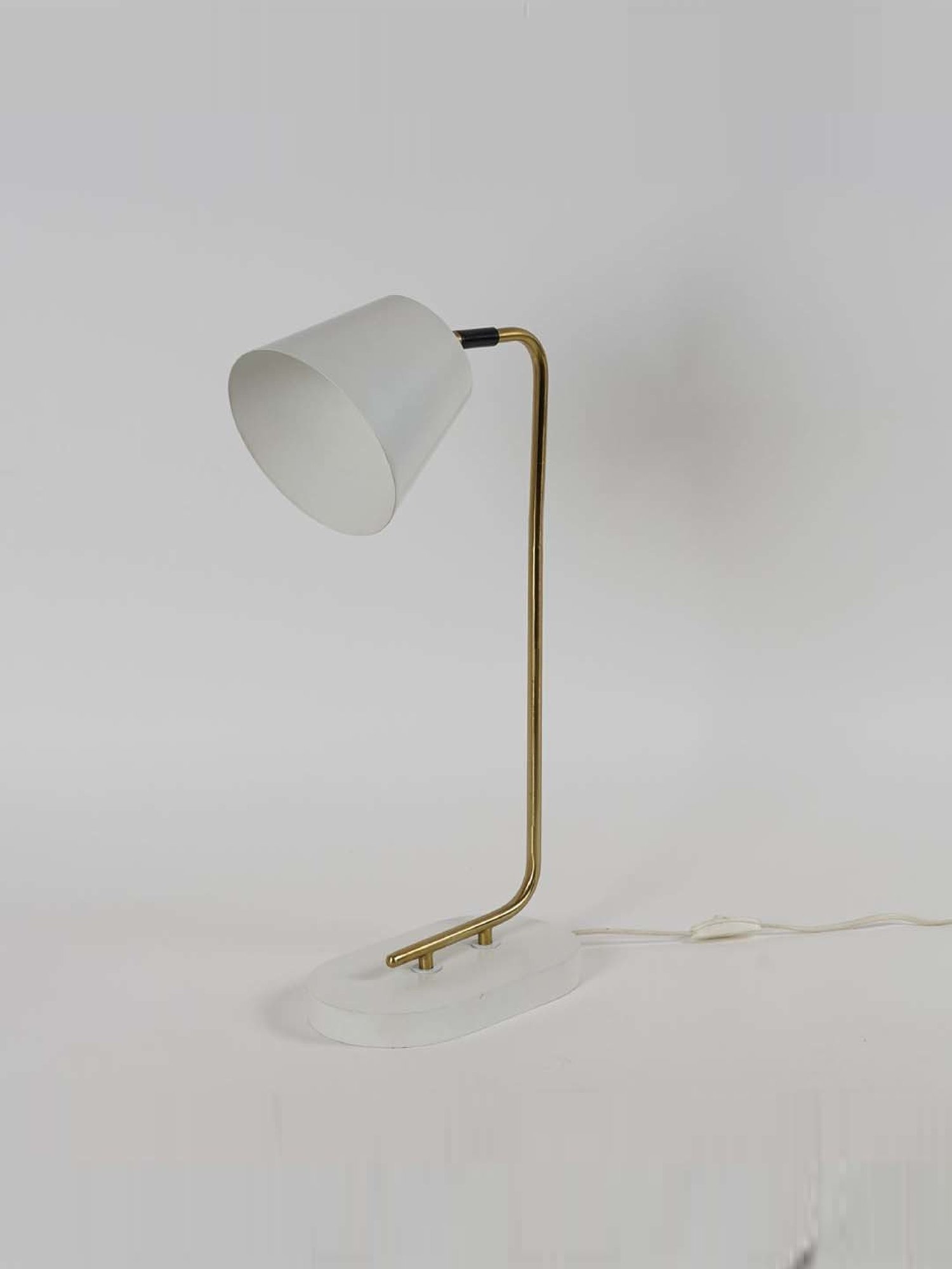 Kapoor Lamp Shades White & Brass Metal Cona Table Lamp