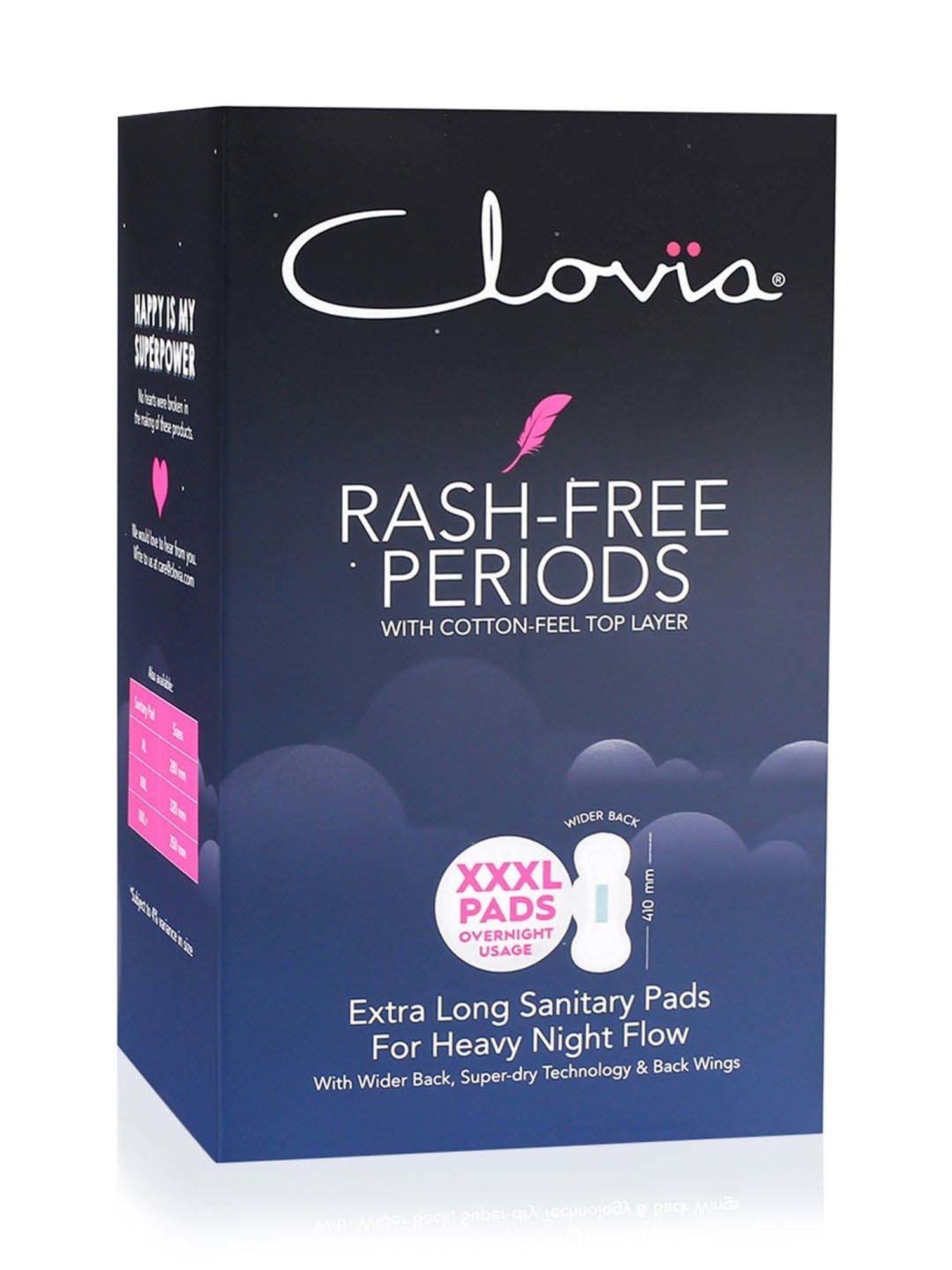 Clovia Botaniqa Sanitary 10 Pads XXXL for Overnight Usage - 410 mm