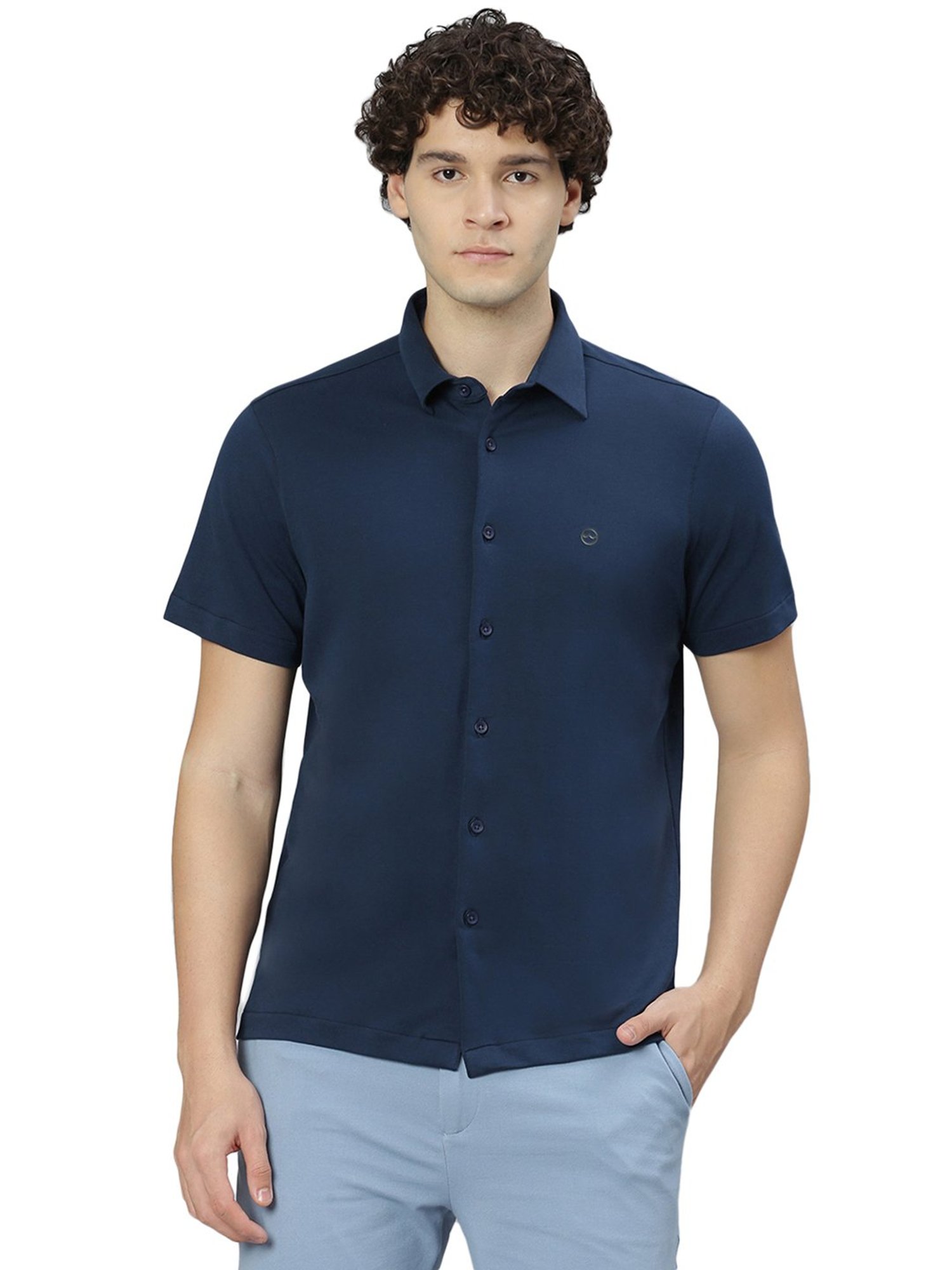 Slowave Navy Regular Fit Shirt