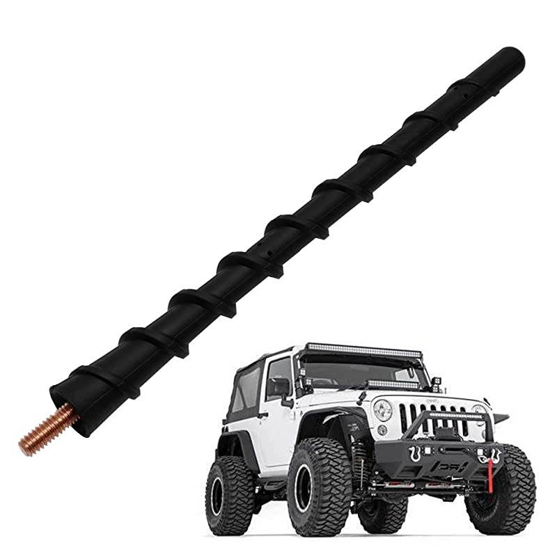 6 3/4 Inch Copper Antenna Compatible with Jeep Wrangler JK JKU JL JLU Rubicon Sahara 2007-2020 | Car Wash Proof Short Rubber Antenna Replacement | Designed for Optimized AM/FM Radio Reception