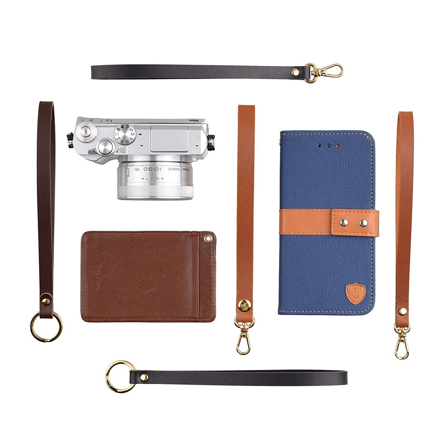 Richbud Vegetable Leather Wrist Hand Strap Swivel Trigger Clip Snap Lobster Claw Clasp Handmade Lanyard 10-10 Gold (Khaki)