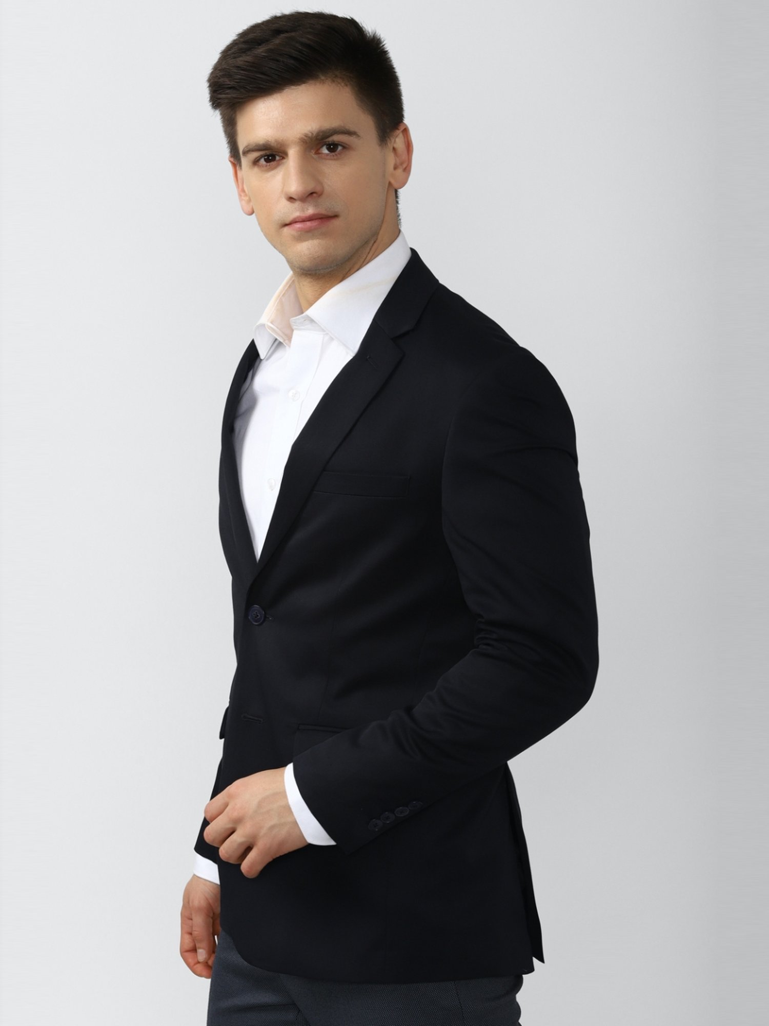 Peter England Elite Black Slim Fit Blazer