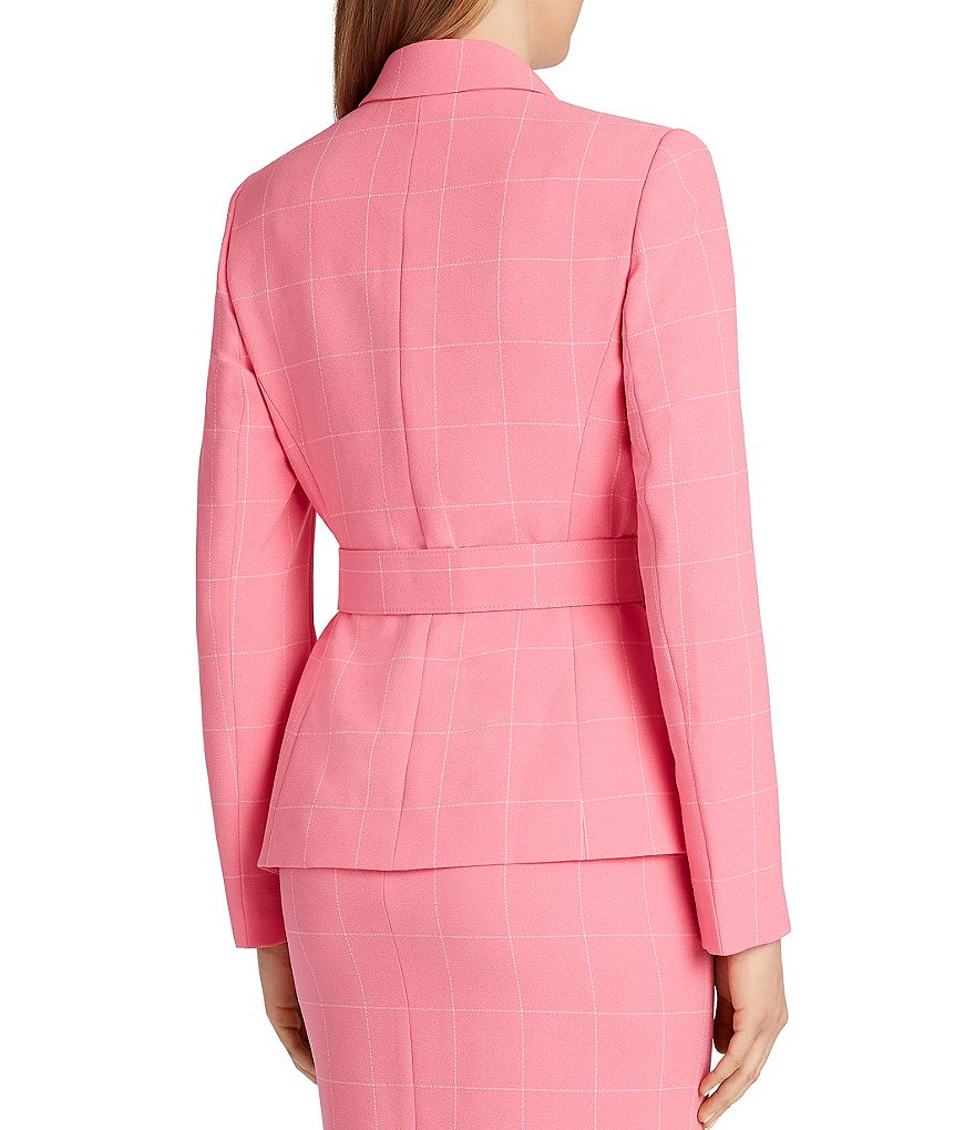 Tahari ASL Long Sleeve Belted Asymmetrical Jacket 2-Piece Skirt Suit
