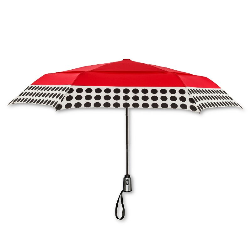ShedRain Auto Open/Close Air Vent Compact Umbrella  - Red Polka Dot