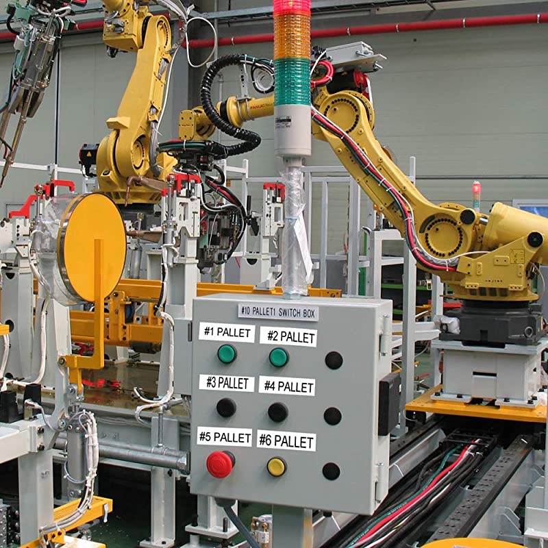 Pack Compatible Label Tape Replacement for DYMO Rhino 18444 Tapes Industrial Permanent Vinyl Label Tapes 12mm Black on White 12 inch x 18 feet Compatible with DYMO Rhino 200 4200 Label Maker