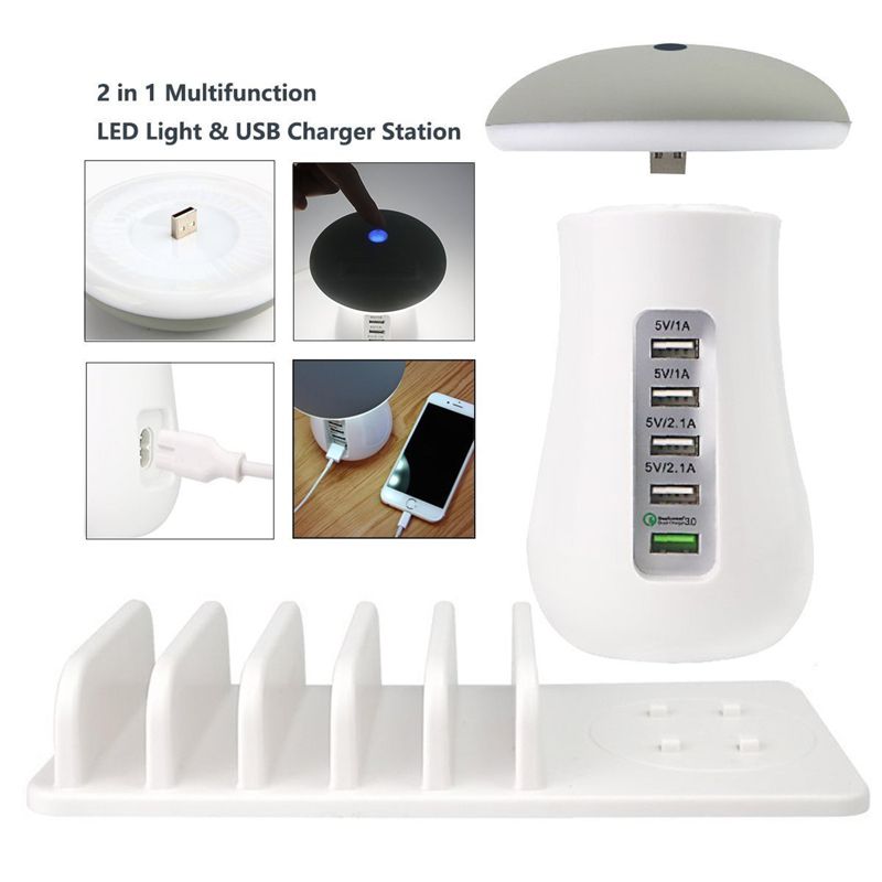Trexonic 6A 5-Port USB Charging Station with Qualcomm Quick Charge 3.0 Technology