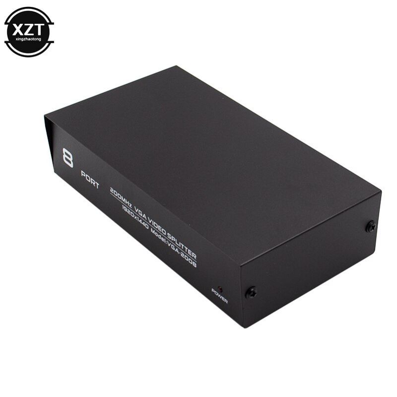 2019 Newest 8 port vga splitter 150mhz PC to 8 VGA Monitor TV Video Splitter 8Port VGA Splitter support 1600*1280