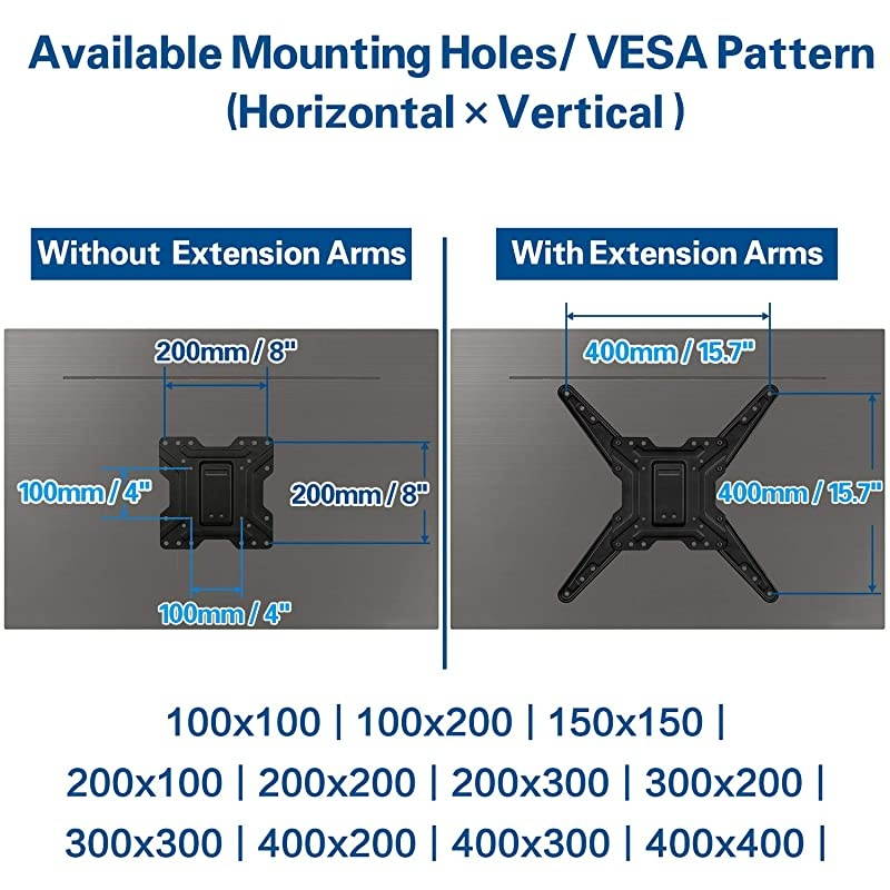 Full Motion TV Wall Mounts TV Bracket for Most, LED,LCD,OLED Flat Screen TV, TV Mount with Perfect Center Design, Full Motion TV Mount with Swivel Articulating Arm (TV Mount with Shelf)