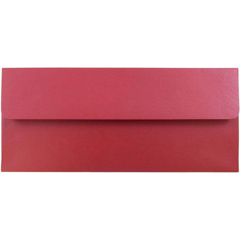 JAM PAPER #10 Metallic Business Envelopes - 4 1/8 x 9 1/2 - Jupiter Red Stardream - 25/Pack