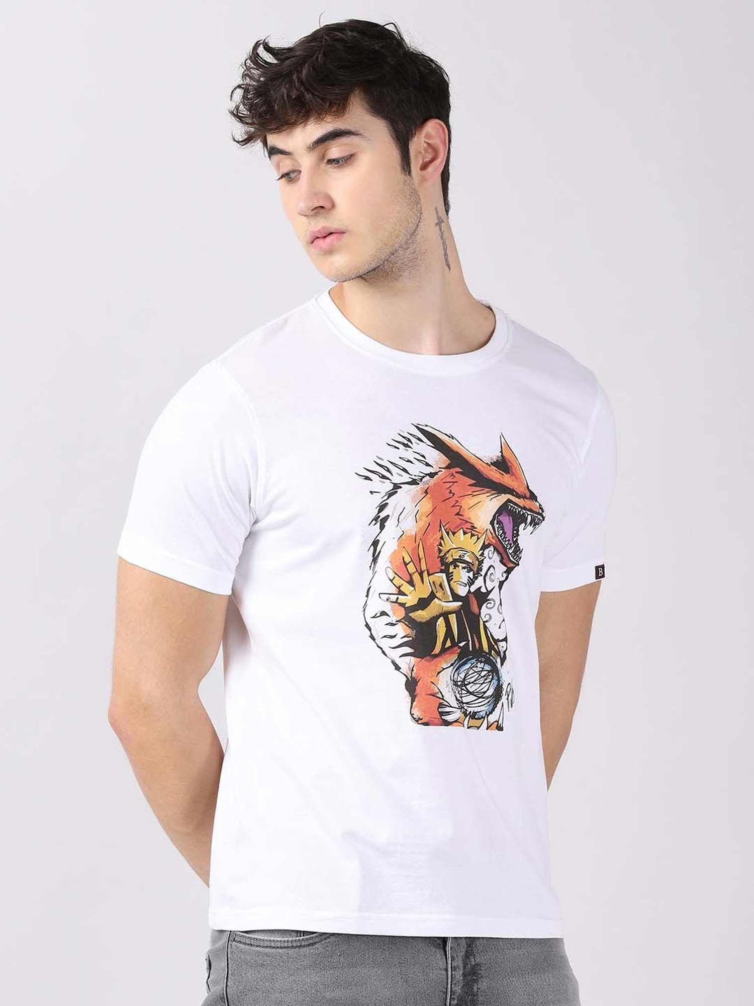 Bushirt White Cotton Crew T-Shirt