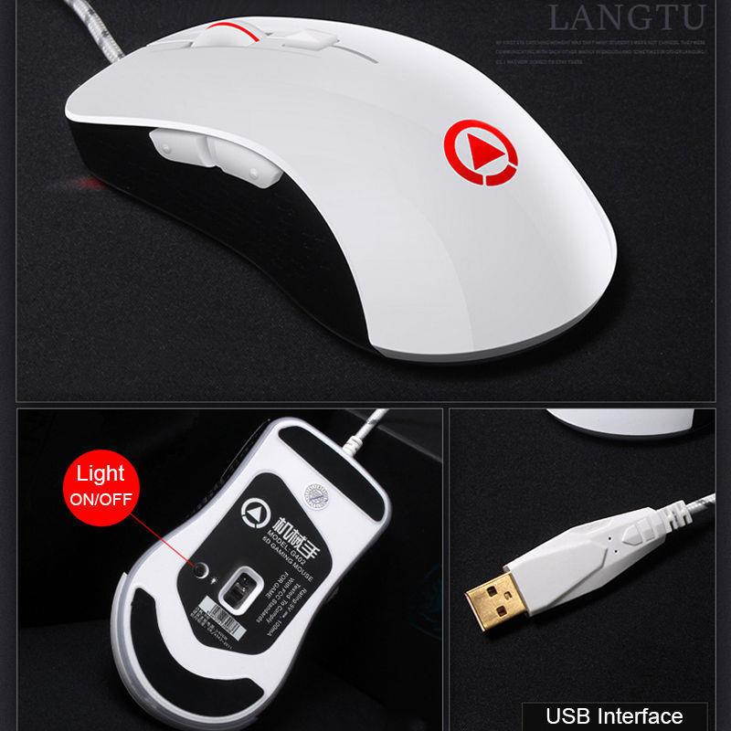 G402 Wired RGB Backlit Silent 4000DPI Usb Optical Ergonomic Gaming Mouse PC Mice