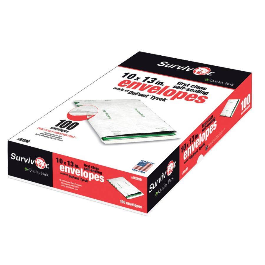 Survivor Tyvek USPS First Class Mailer 10 x 13 White 100/Box R1590