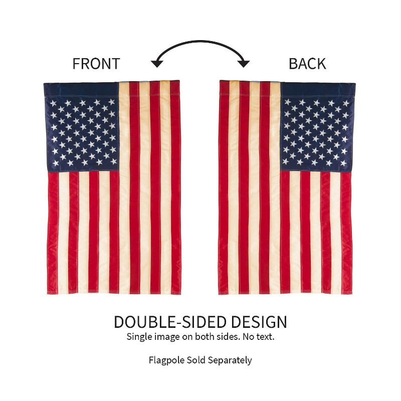 Evergreen Flag Patriotic  American Flag  Tea Stained