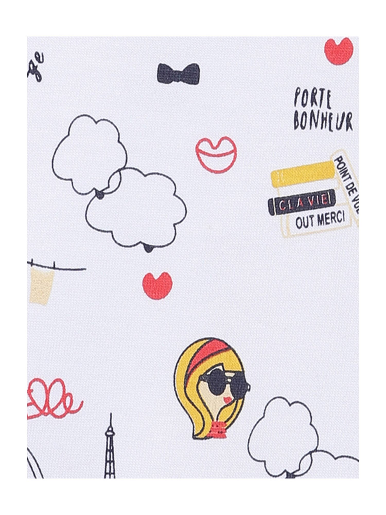 Elle Kids White Cotton Printed Dress