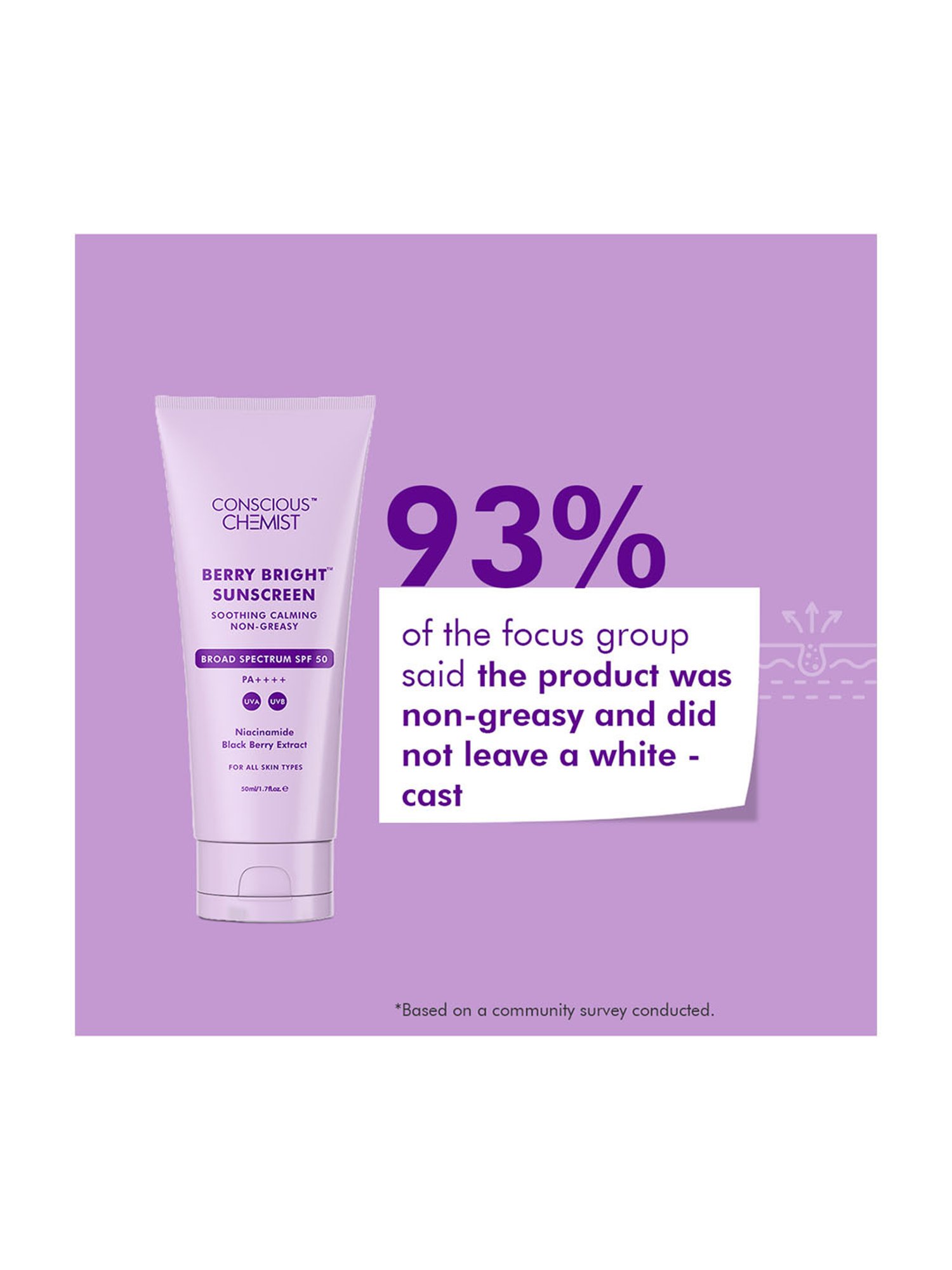 Conscious Chemist Berry Bright Sunscreen SPF 50 - 50 ml