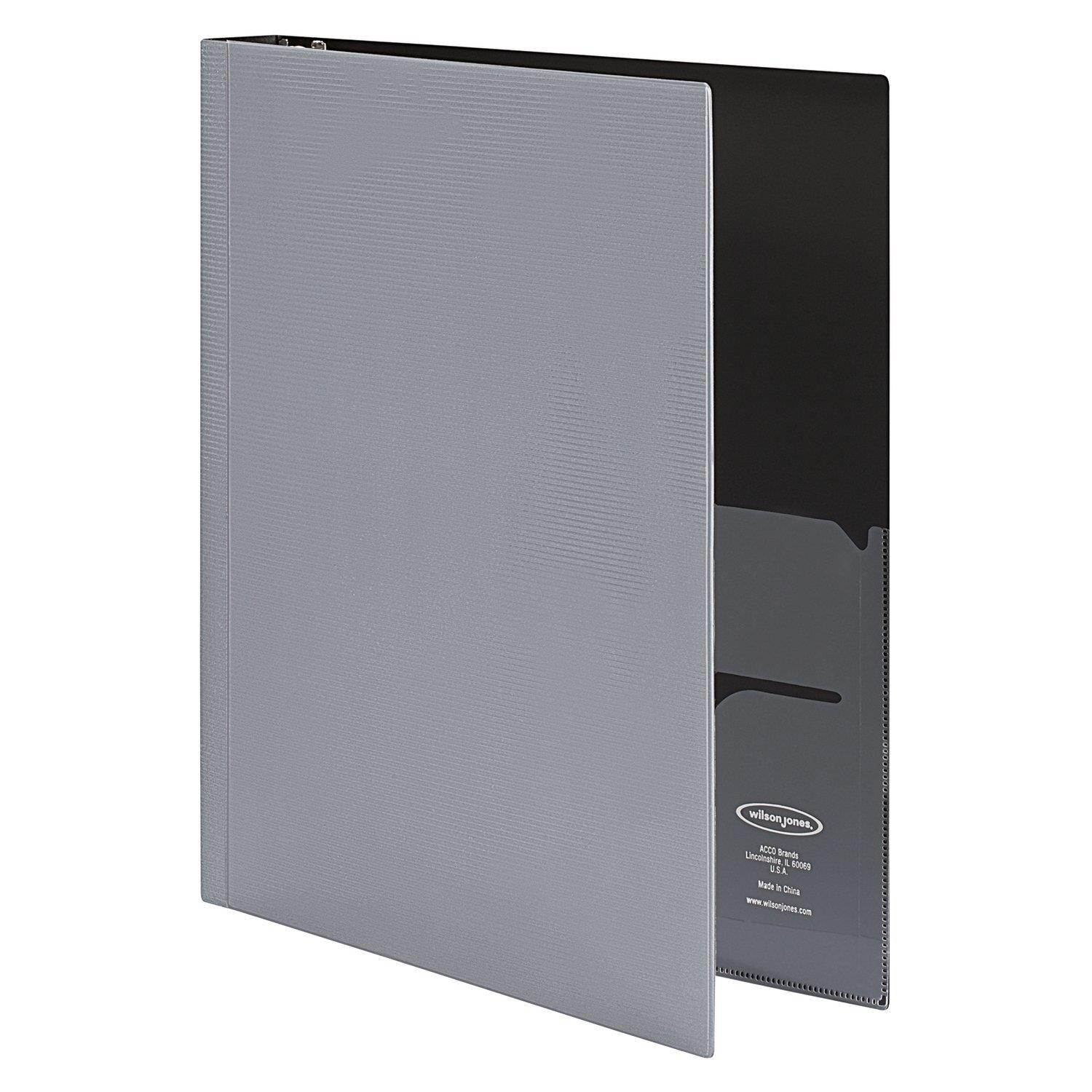 Wilson Jones Metallic Poly Presentation View Binder, 1 Inch, 8.5 x 11 Inch Sheets, Customizable, Silver (W88205)