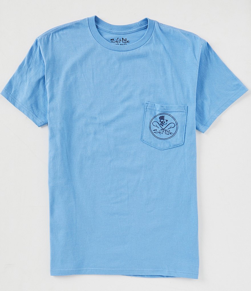 Salt Life Skull And Hooks Screen Print Short-Sleeve Pocket Tee
