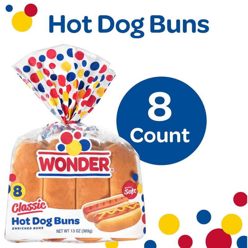 Wonder White Hot Dog Buns - 12oz/8ct