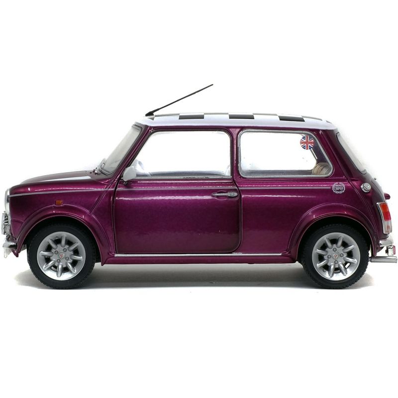 1997 Mini Cooper 1.3i Sport Purple with Check Top 1/18 Diecast Model Car by Solido