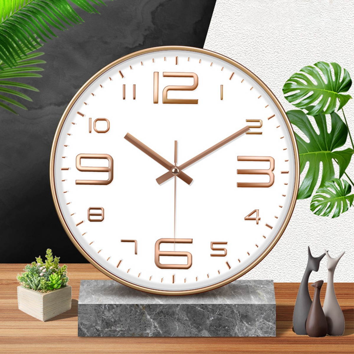 12inch/30cm Black/Golden Wall Clock Silent ABS Wall Clocks-A4