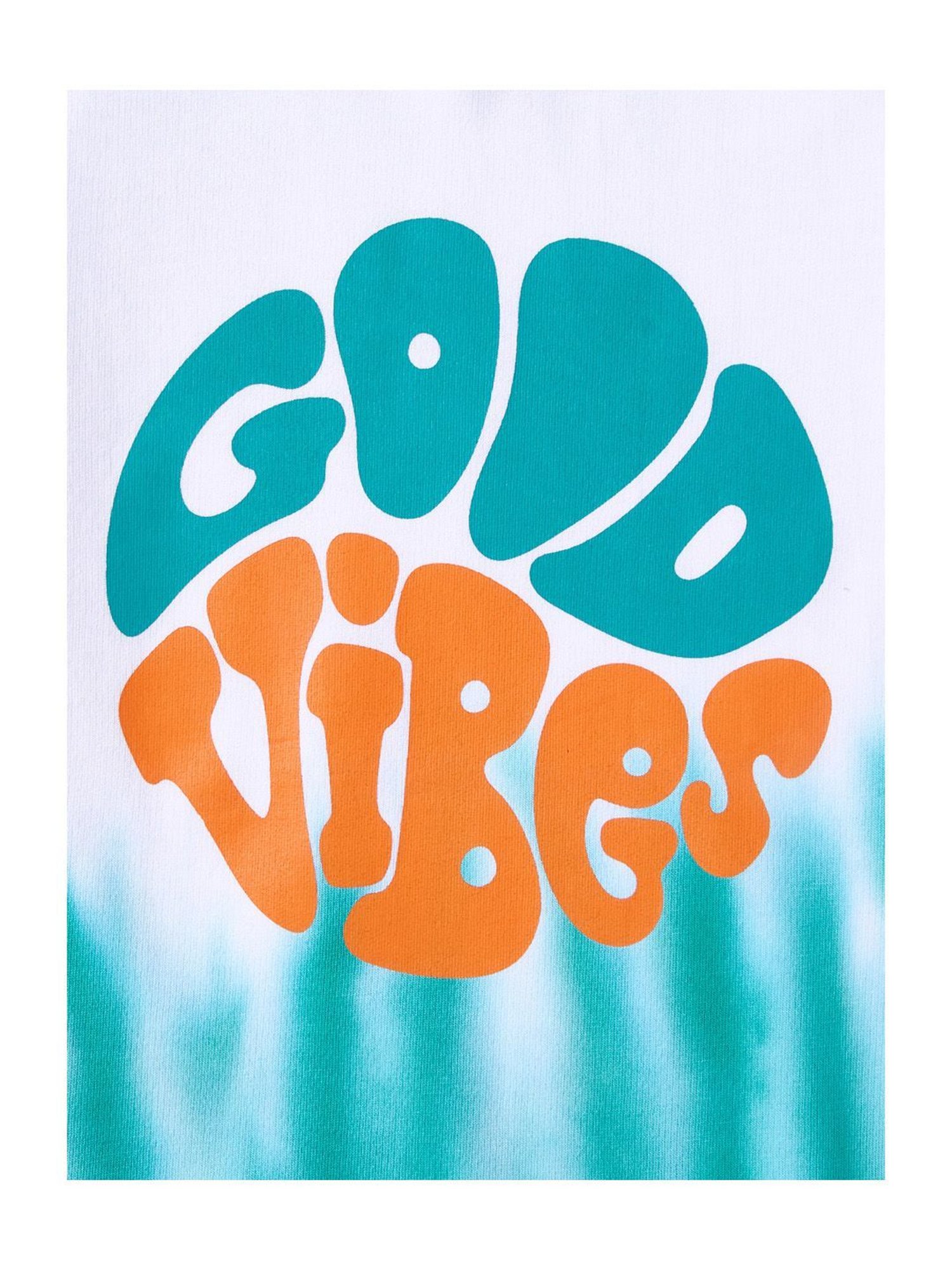 Cub McPaws Kids Aqua Blue & White Cotton Printed Full Sleeves Sweatshirt